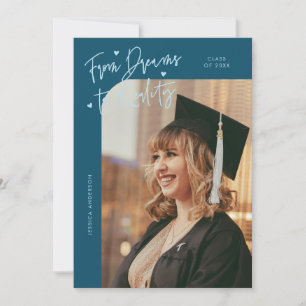 Dreams to Reality Curved Photo Teal Grad Announcement