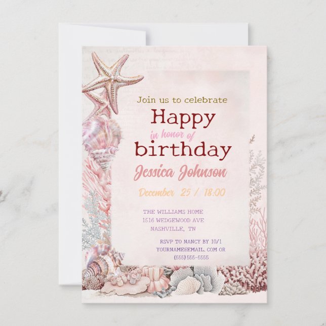 Dreams under the sea invitation (Front)