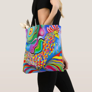 "Dreamscape Bird". A SQ surreal abstract cockerel  Tote Bag