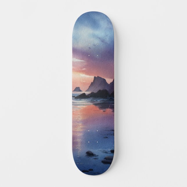 Dreamscape Coastal Sunset Deck Skateboard (Front)