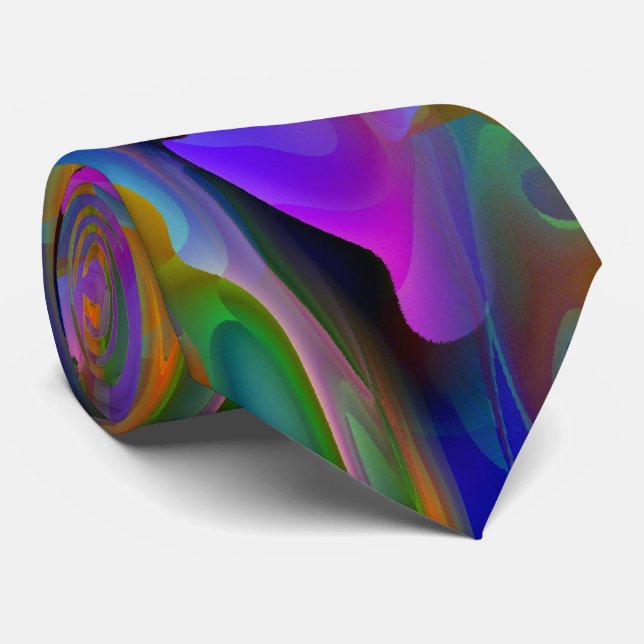 Dreamscape modern abstract art tie (Rolled)