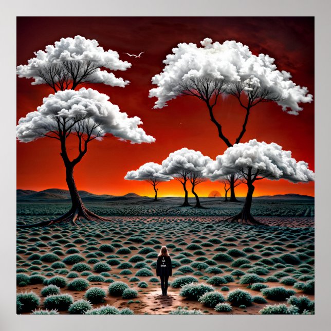 Dreamscape of Clouds and Solitude Poster (Front)