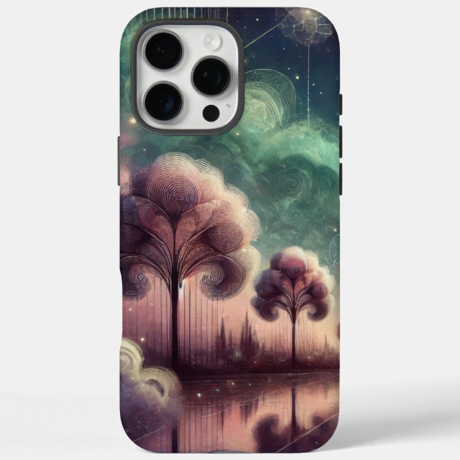 Dreamscape Swirling Trees Cosmic Reflections Case-Mate iPhone Case (Back)