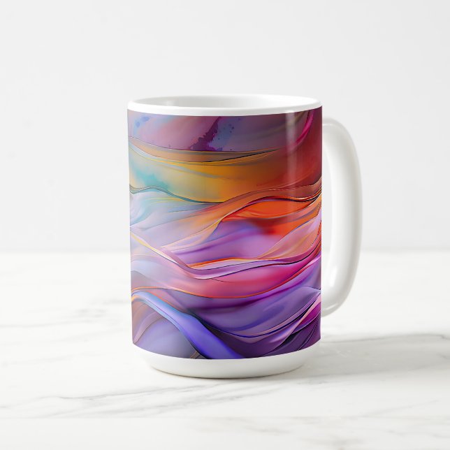 "Dreamscape Waves" Contemporary Abstract Art       Coffee Mug (Front Right)