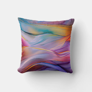 "Dreamscape Waves" Contemporary Abstract Art Cushion