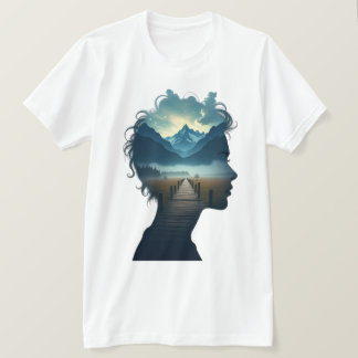 Dreamscape Within – Double Exposure Silhouette Lan T-Shirt