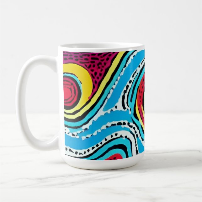 Dreamtime Australian Aboriginal Design #2 Coffee Mug (Left)