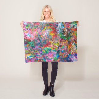 Dreamtime Colours Abstract Art Fleece Blanket