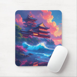 Dreamwave Pagoda by the Sea Mouse Pad