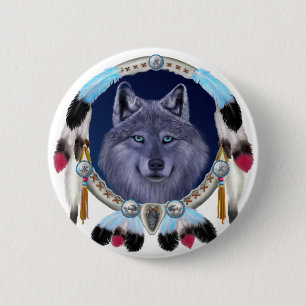 DREAMWOLF 6 CM ROUND BADGE