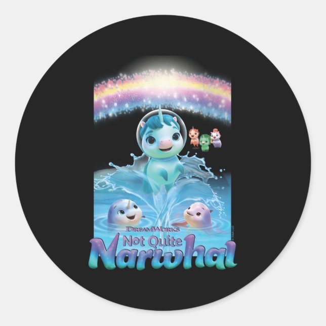 Dreamworks Not Quite Narwhal Jumg Classic Round Sticker (Front)