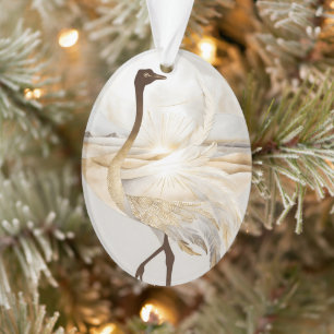 Dreamwoven Guardian Ostrich Ornament – Feather of