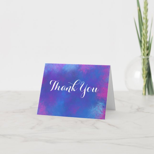 Dreamy Abstract Colours in Pink Blue Thank You Card (Front)