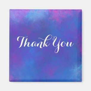 Dreamy Abstract in Pink Purple and Blue Thank You Magnet