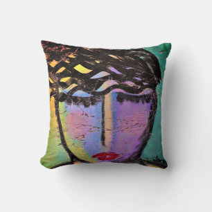 Dreamy Abstract Portrait of a Woman Cushion