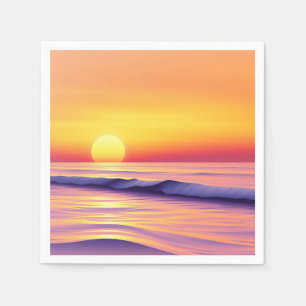 Dreamy Abstract Sunset Over a Tranquil Ocean Scene Napkin