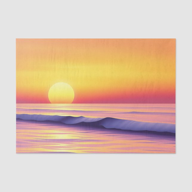 Dreamy Abstract Sunset Over a Tranquil Ocean Scene Tissue Paper (Front)