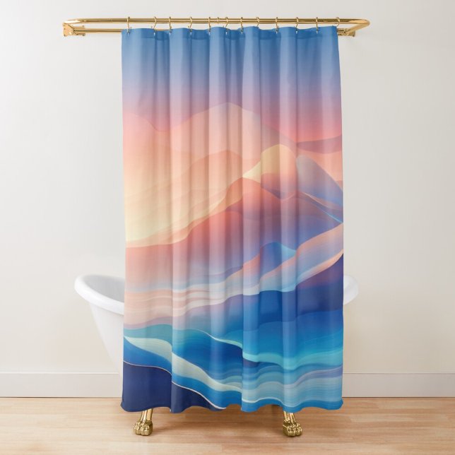 Dreamy Abstract Waves Soft pastel colours Shower Curtain (Creator Uploaded)