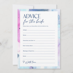 Dreamy Advice for the Bride Shower Game Card