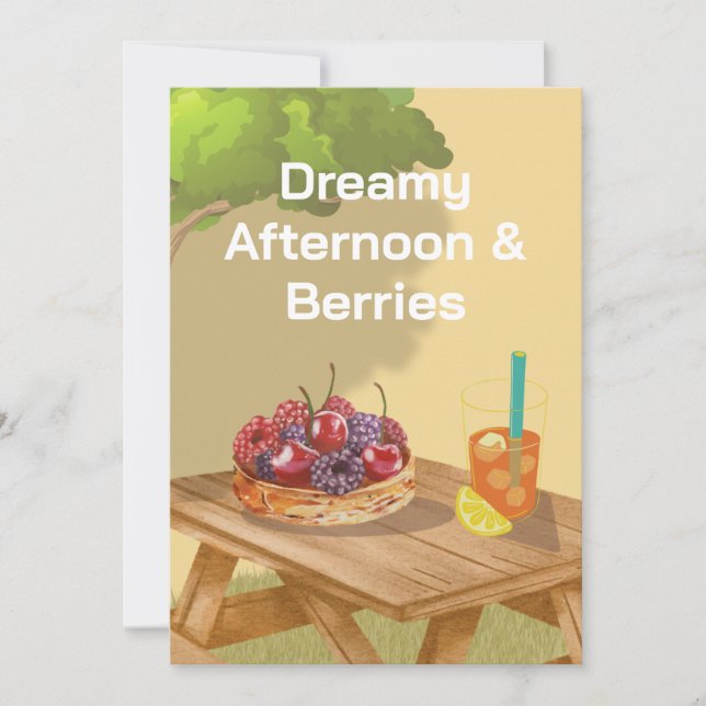 Dreamy Afternoon Invitation – Sweet Fruit & Friend (Front)