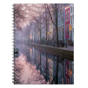 Dreamy Amsterdam Twilight Canal Notebook