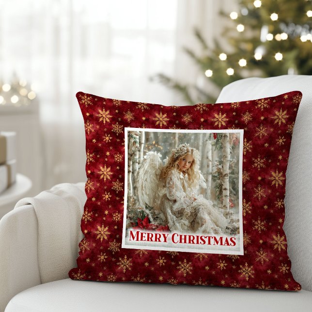 Dreamy Angel Poinsettia Christmas Pillow Gift (Dreamy Angel Poinsettia Christmas Pillow Gift)
