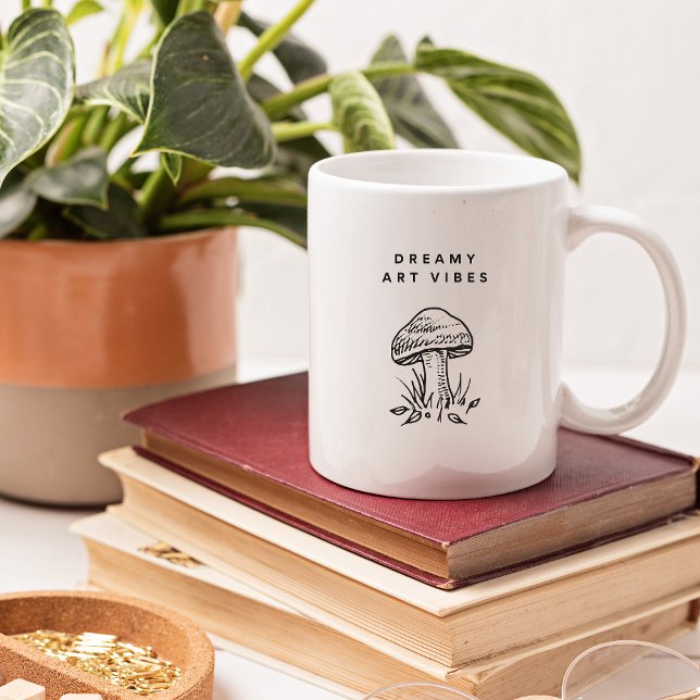 Dreamy Art Vibes – Hand-Drawn Mushroom Aesthetic  Coffee Mug (Creator Uploaded)