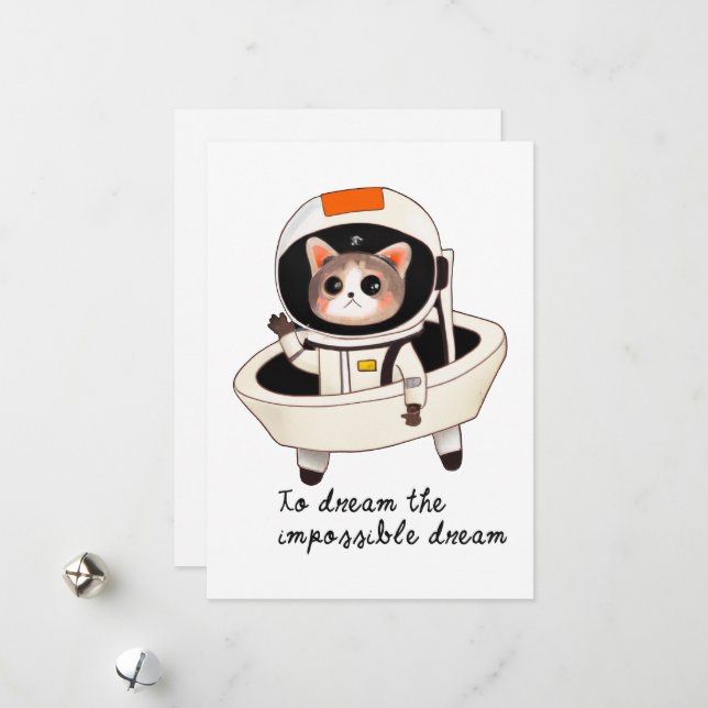 Dreamy astrocat holiday card (Front/Back In Situ)