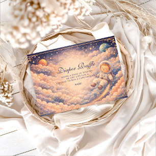 Dreamy Astronaut Cloudscape Diapper Raffle Enclosure Card