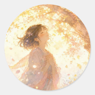 Dreamy Autumn Girl Sticker