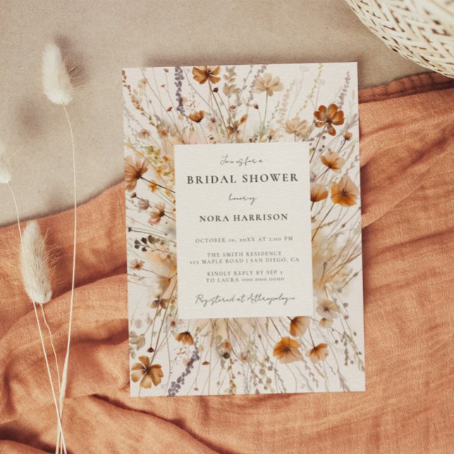 Dreamy Autumn Wildflower Bridal Shower Invitation (Creator Uploaded)