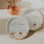 Dreamy Autumn Wildflower Paper Plate<br><div class="desc">Featuring a dreamy wildflower meadow design with soft delicate neutral coloured tiny wildflowers on a field,  these elegant bridal shower paper plates perfectly capture the warmth and cosiness of the autumn season.</div>