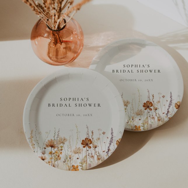 Dreamy Autumn Wildflower Paper Plate (Creator Uploaded)