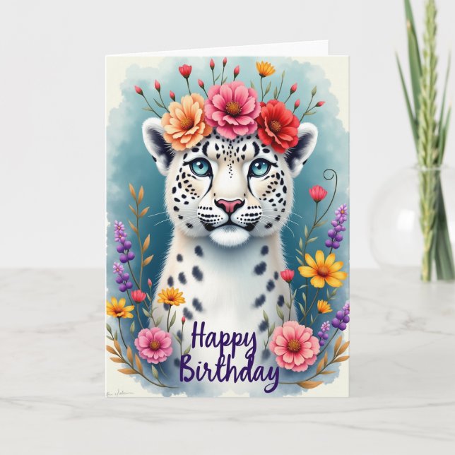 Dreamy Azure Birthday Card (Front)