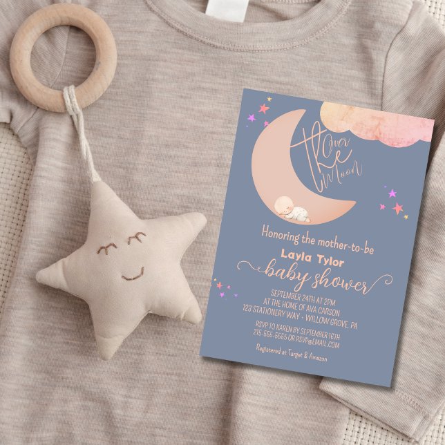  Dreamy Baby Over the Moon Baby Shower Invitation (Creator Uploaded)