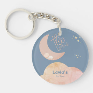  Dreamy Baby Over the Moon Baby Shower Key Ring