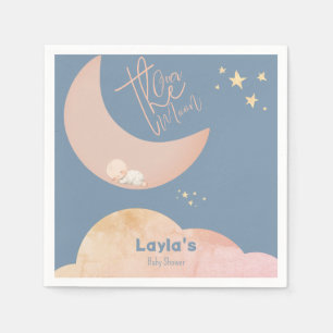 Dreamy Baby Over the Moon Baby Shower Napkin