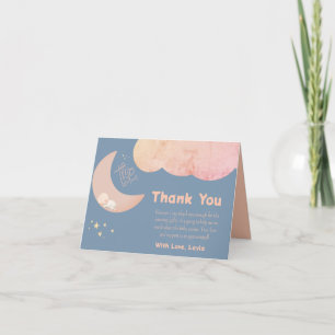 Dreamy Baby Over the Moon Baby Shower Thank You Card
