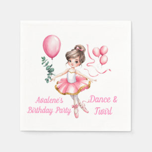 Dreamy Ballerina in Flight Birthday Party Napkin