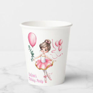 Dreamy Ballerina in Flight Birthday Party Paper Cups