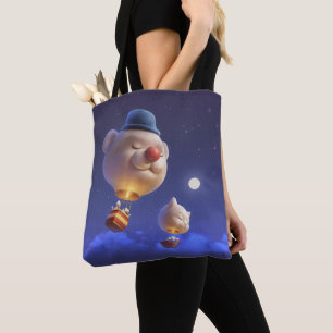 Dreamy Balloon Ride: Smiling Bichon Hot Air Balloo Tote Bag