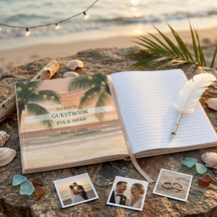 Dreamy Beach Olive Grove Modern Minimal aesthetic Guest Book