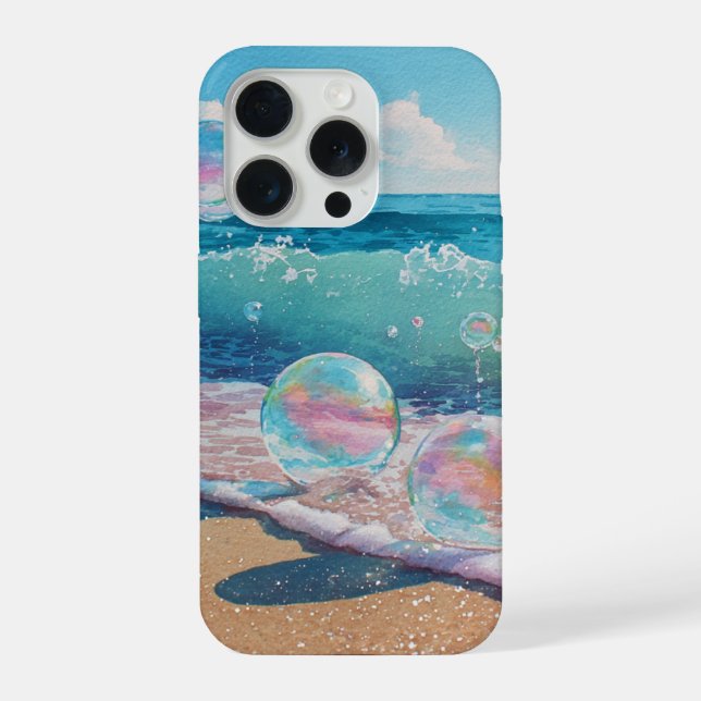 Dreamy Beach Waves Cover iPhone 15  (Back)
