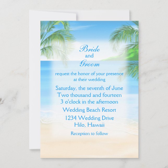 Dreamy Beach Wedding Invitation (Front)