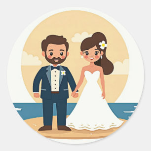 Dreamy Beach Wedding Sticker