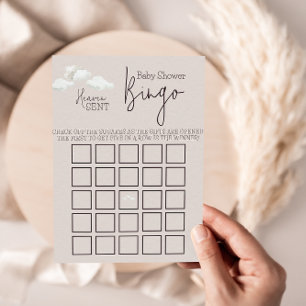 Dreamy Beige Heaven Sent Gender Reveal Bingo Game