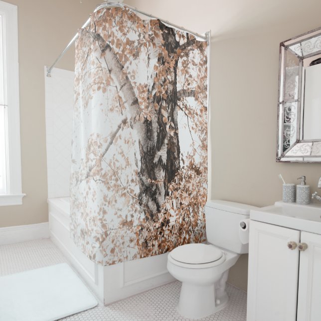 Dreamy Birch Tree #3 #wall #art Shower Curtain (In Situ)