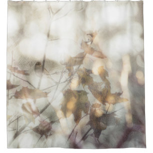 Dreamy Bird and Bokeh Dreamy Leaves Nature Shower Curtain