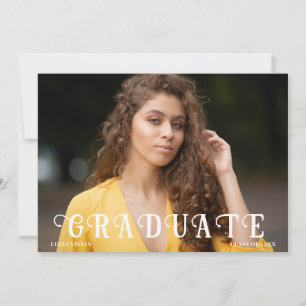 Dreamy Black Photo Graduation Announcement