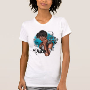 Dreamy Black Pisces Diva with Ethereal Charm T-Shirt